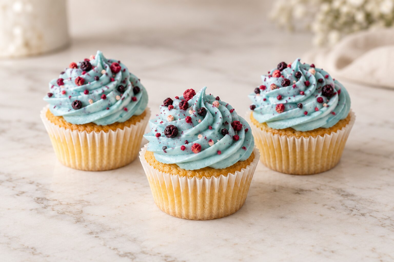 Cupcake bleu à Liège